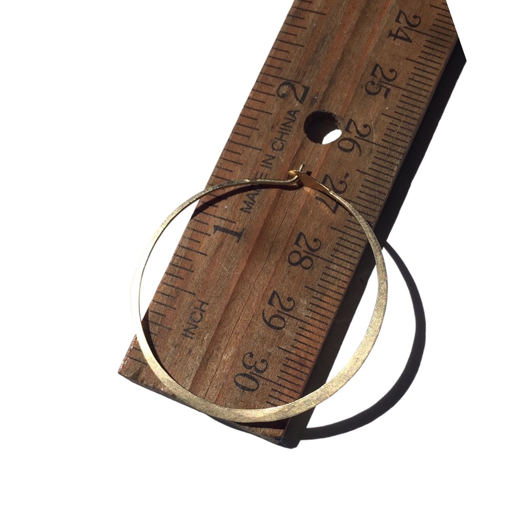 Vintage Solid Gold Hoops 1” Diameter - image 7